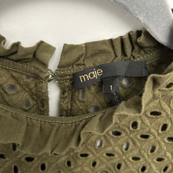 Maje Linode Eyelet Cotton Top Size 1 - Picture 6 of 12